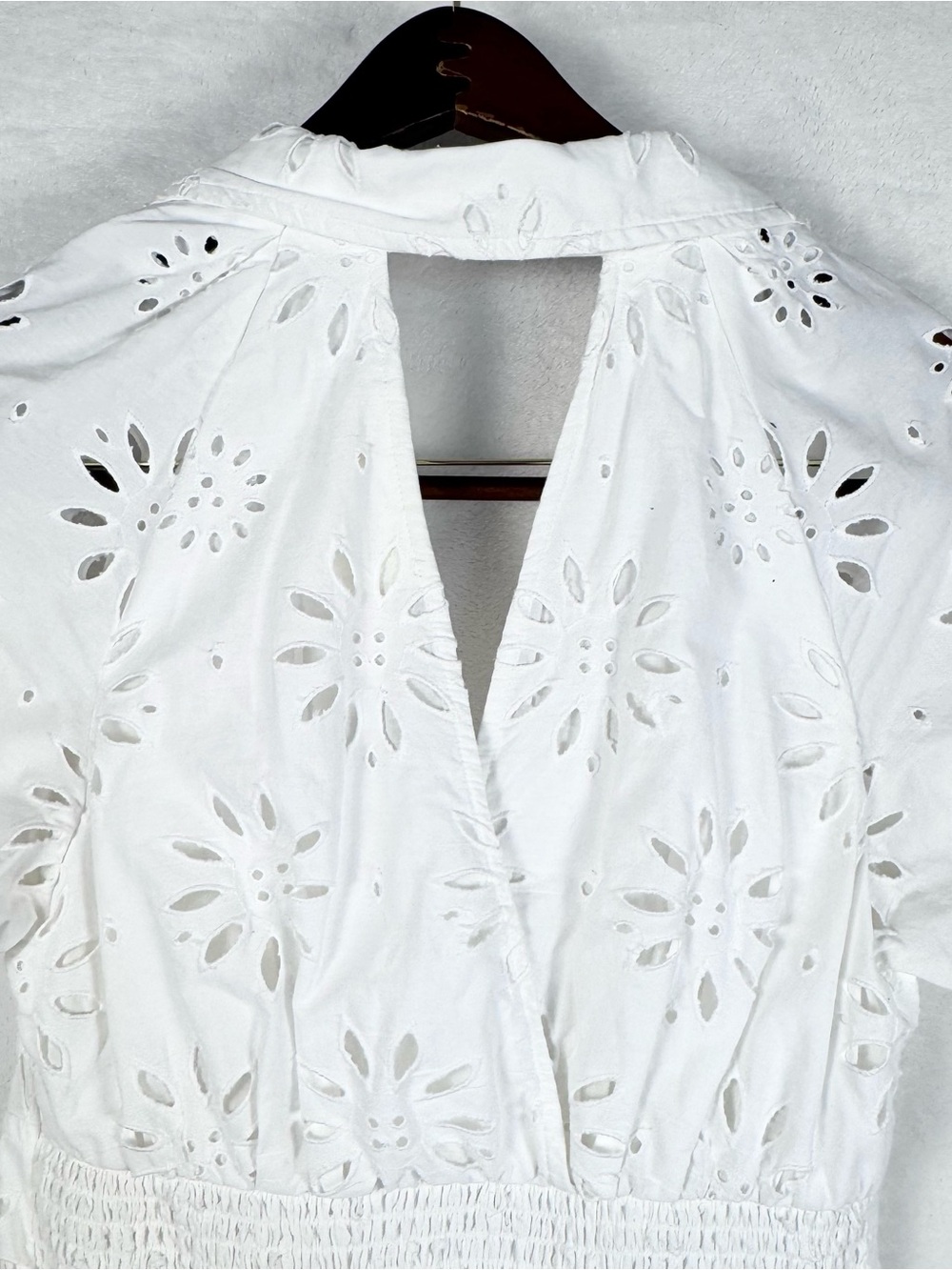 Maeve Anthropologie White Eyelet Midi Dress Small Cottagecore Coastal - Picture 9 of 13